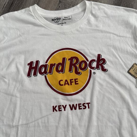 Vtg Hard Rock Cafe T-Shirt Mens XL White Key West Florida Graphic Cotton NOS - Picture 7 of 8